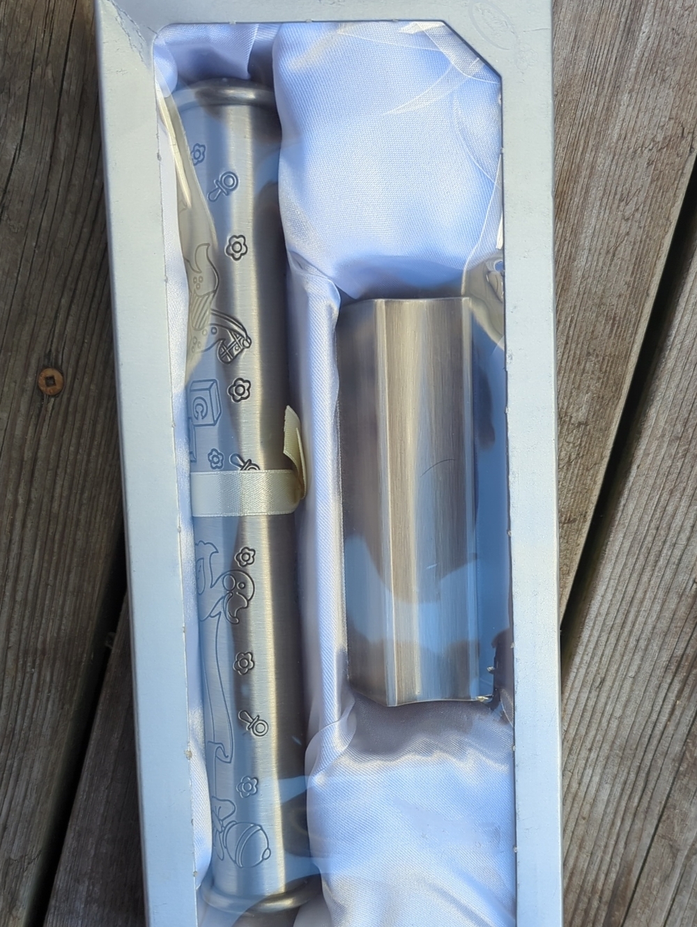 Christening Certificate Holder Pewter